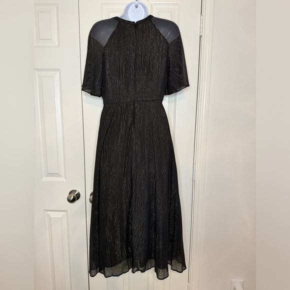 Ann TaylorShimmer Stripe Pleated Flare Dress size 4 - Picture 7 of 10